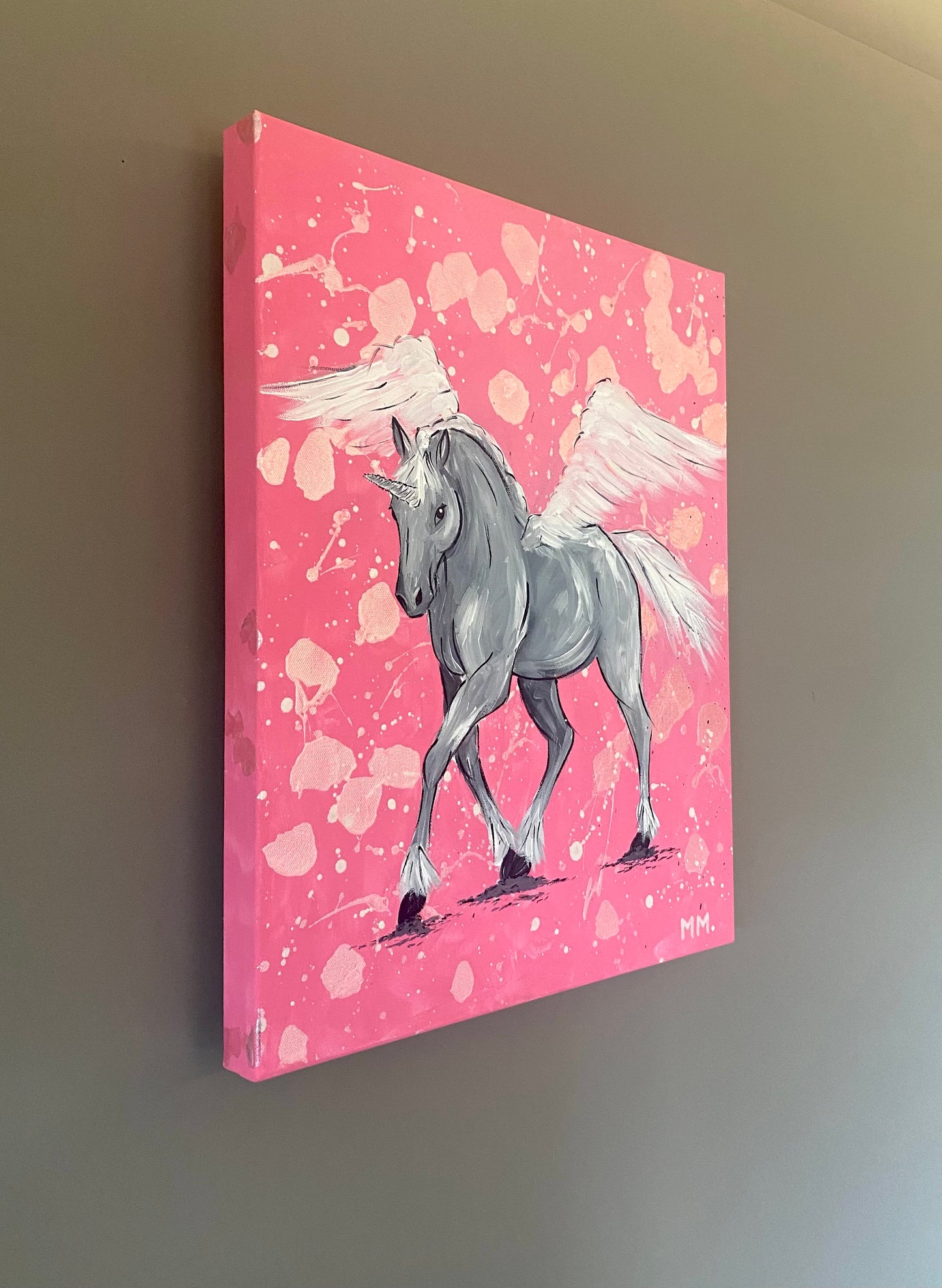 Pink Pony Princess Pegasus Original Handpainted Artwork Painting Horses