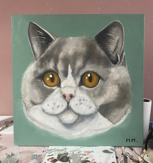 Custom Pet Portraits Painted with oil paints on Canvas