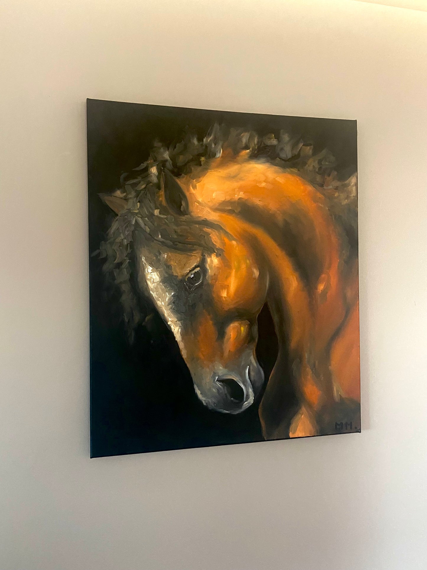 Original Hand-painted Horse Portrait Oil Painting On Canvas
