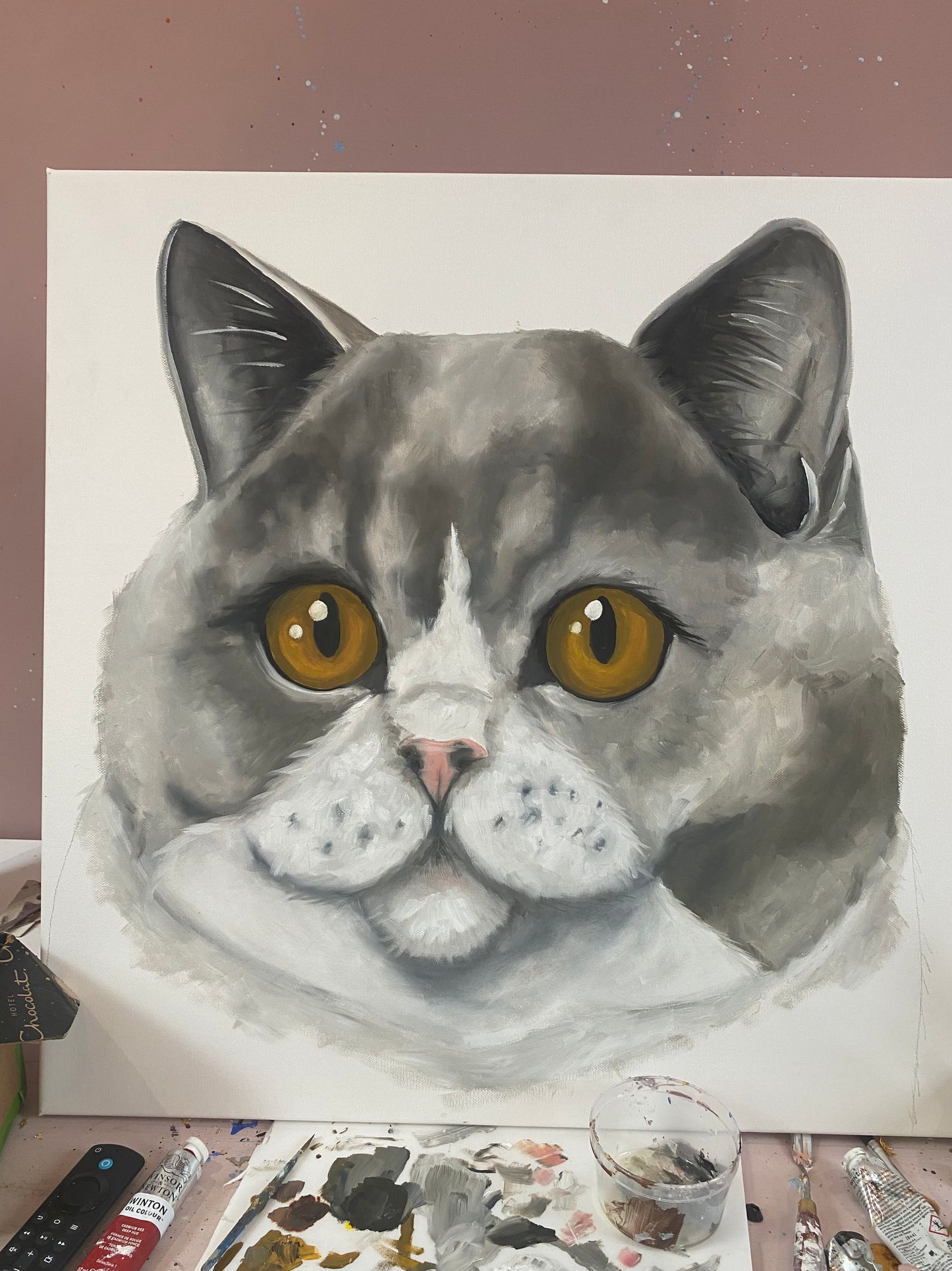 Custom Pet Portrait Painted with oil paints on Canvas